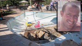 כליל קמחי והבריכה תחתיה נפער הבולען