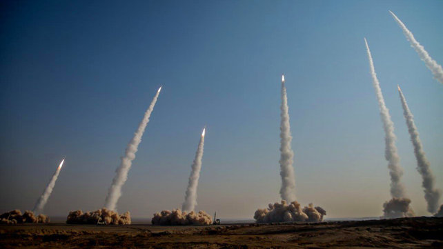 תרגיל שיגור טילים שביצעו משמרות המהפכה באיראן בשנת 2021