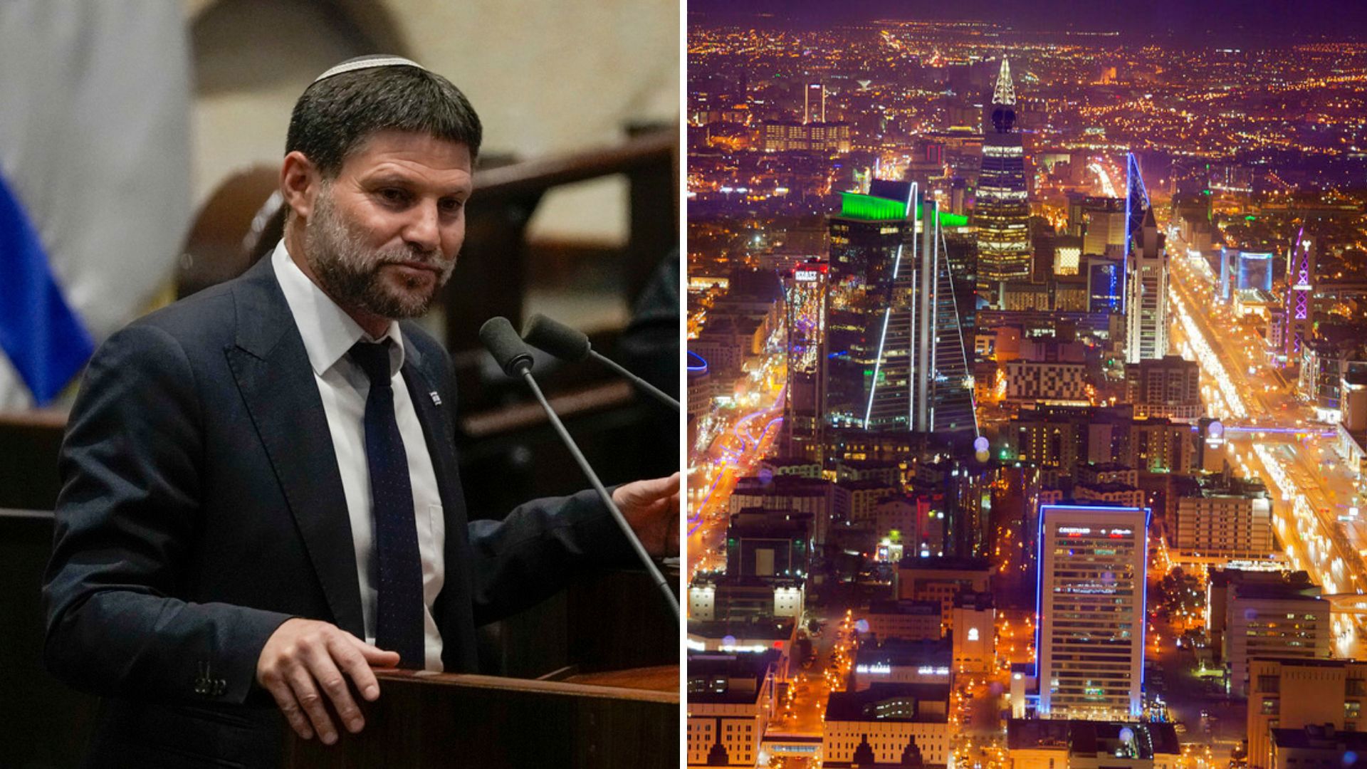 "נורמליזציה תמורת מדינה פלסטינית? תמשיכו לרכוב על גמלים". בירת סעודיה ריאד וסמוטריץ'