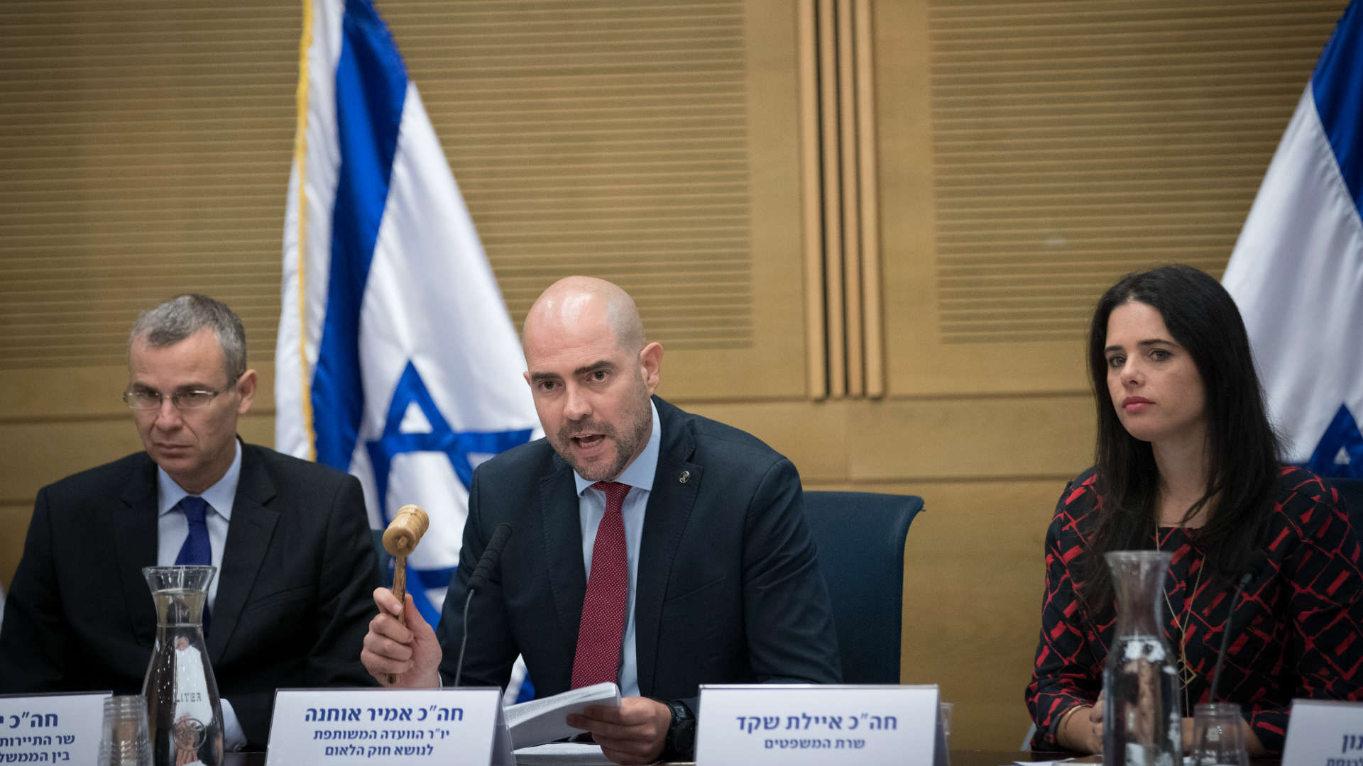 איילת שקד ויריב לוין (משמאל)