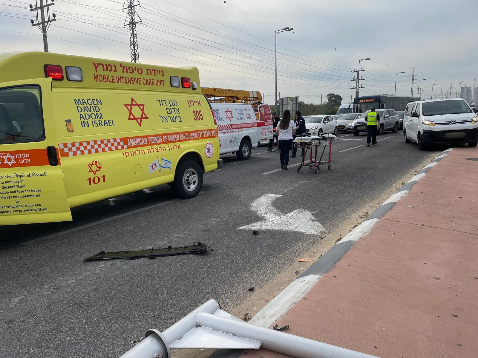 זירת התאונה בלוד, 24.03.24