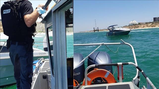שוטרים חילצו סירה רגע לפני שפגעה בשובר גלים באשקלון, 01.07.20