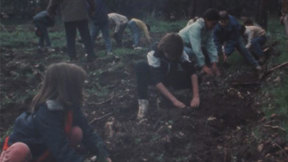 ילדים שותלים ביער בורמה. 1988