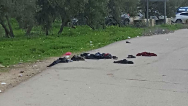 זירת האירוע בכניסה לבית המשפט