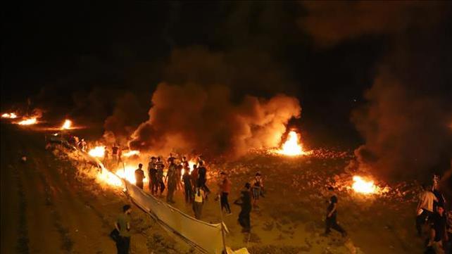  מפתרעים, מפגינים, פלסטינים, עזה, גבול, גדר, הפגנה, 29.8.21