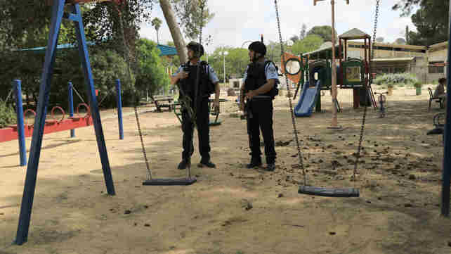 פגיעות בגן הילדים בעוטף עזה
