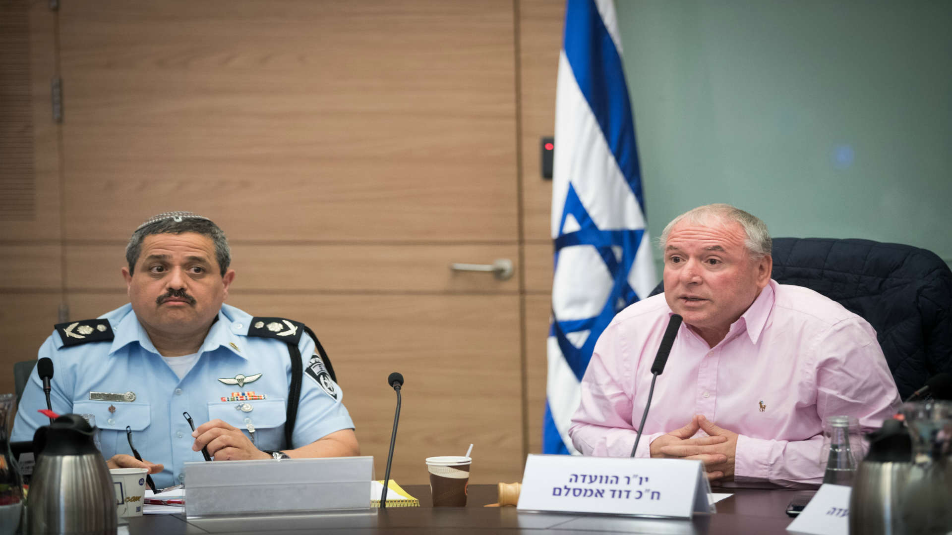 ח"כ אמסלם והמפכ"ל אלשיך בכנסת, אוקטובר 2017
