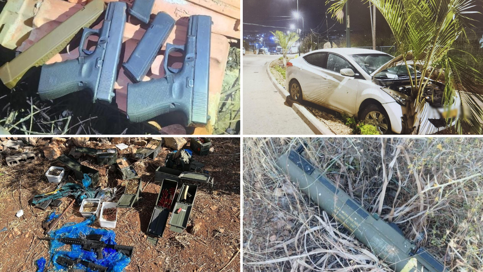אמצעי לחימה שנמצאו במסגרת מעצר חוליית החיסול מטעם ארגון הפשיעה אבו לטיף
