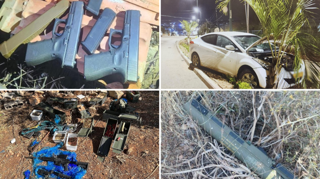 אמצעי לחימה שנמצאו במסגרת מעצר חוליית החיסול מטעם ארגון הפשיעה אבו לטיף