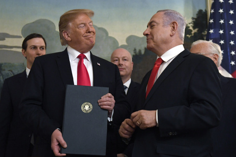 ראש הממשלה בנימין נתניהו ונשיא ארצות הברית דונלד טראמפ, 2019