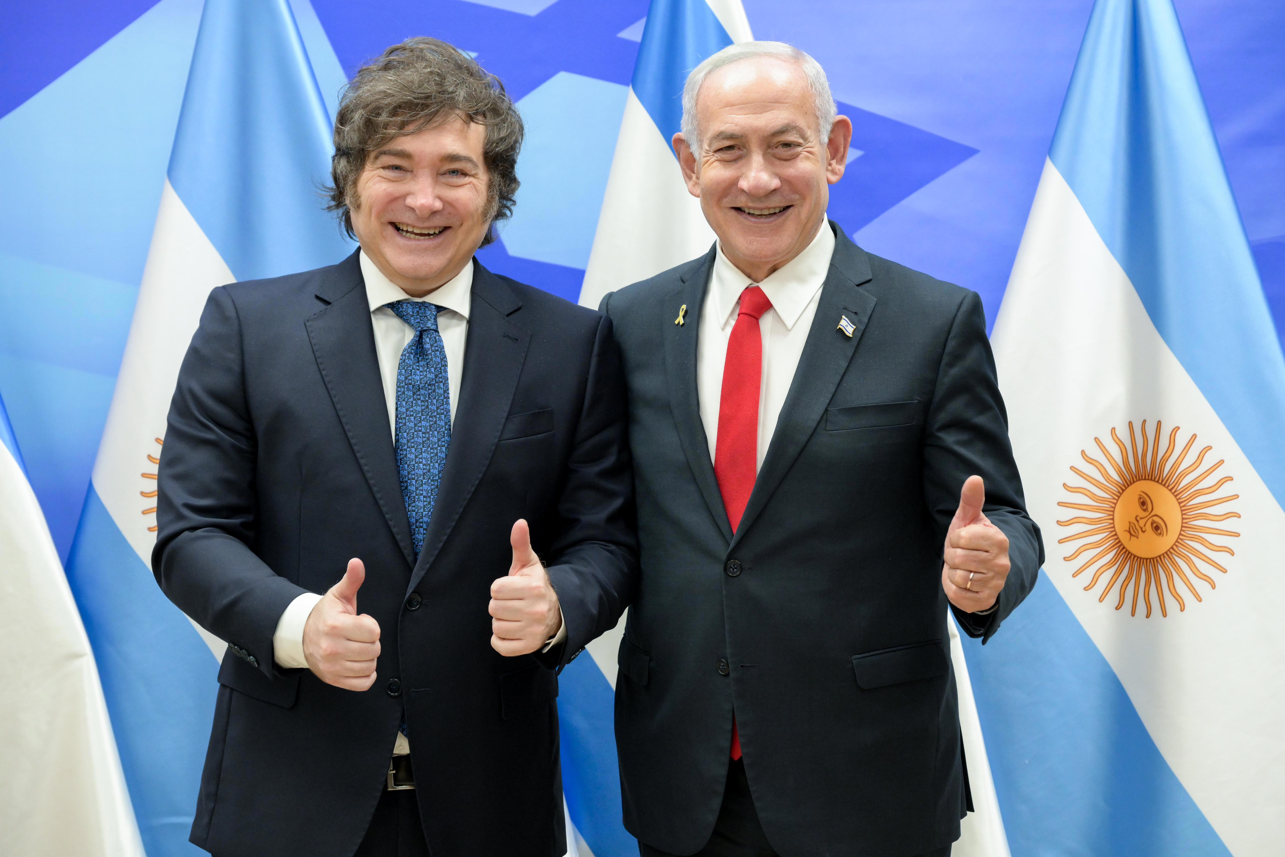 בנימין נתניהו וחאבייר מיליי, בלשכת ראש הממשלה בירושלים
