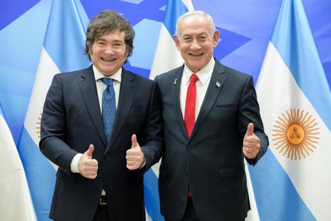 בנימין נתניהו וחאבייר מיליי, בלשכת ראש הממשלה בירושלים
