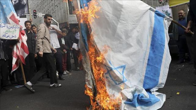 שורפים את דגל בישראל בטהראן, 4.11.19