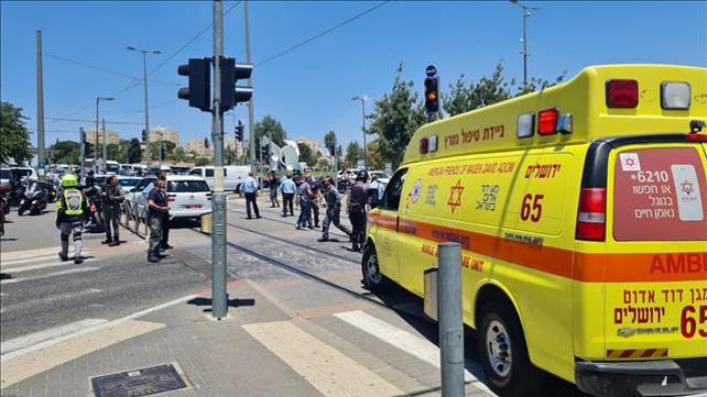 זירת פיגוע דקירה במטה הארצי בירושלים 24.5.21