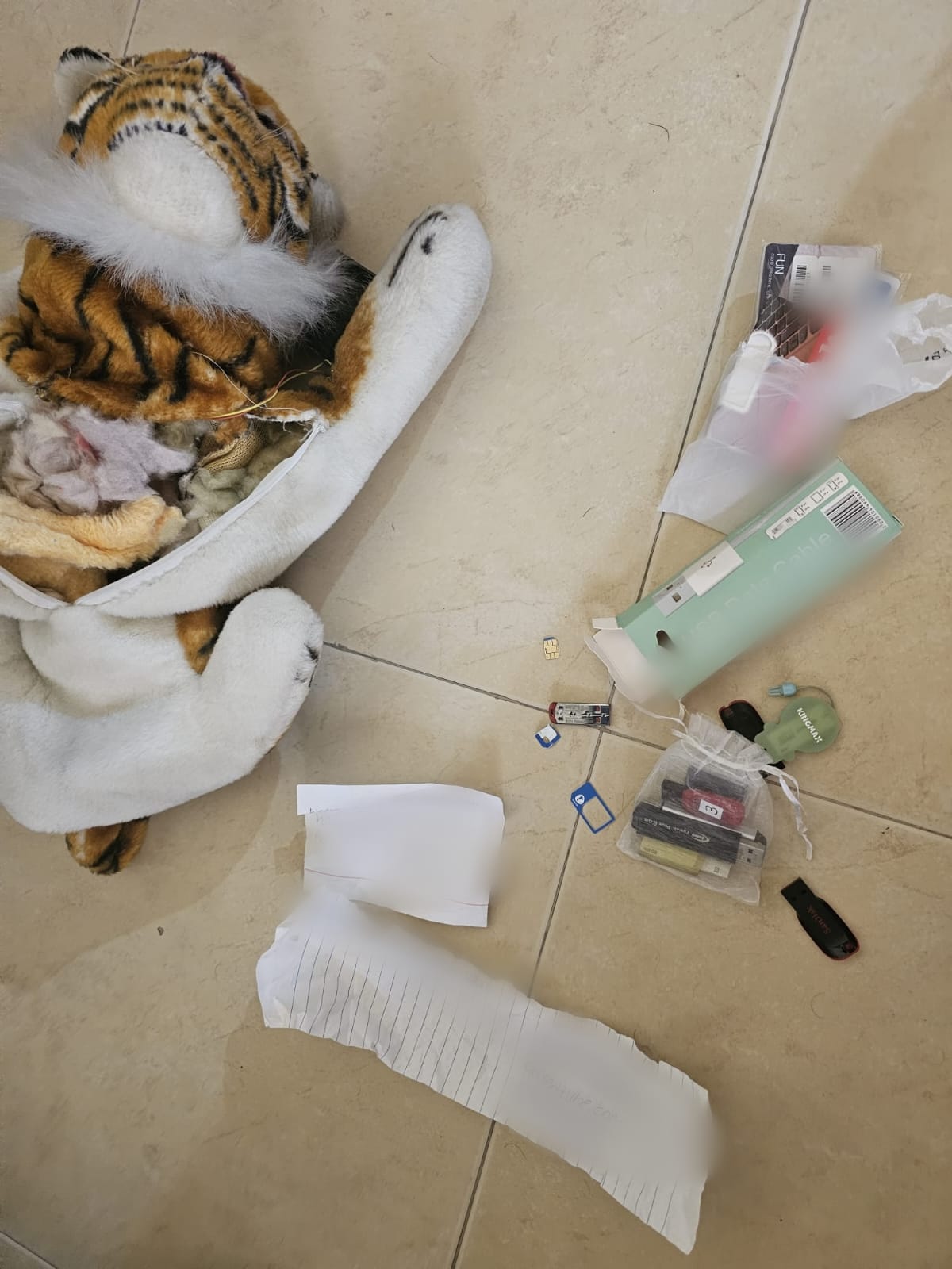 בובת הנמר בה הוסלקו חומרי הפדופיליה