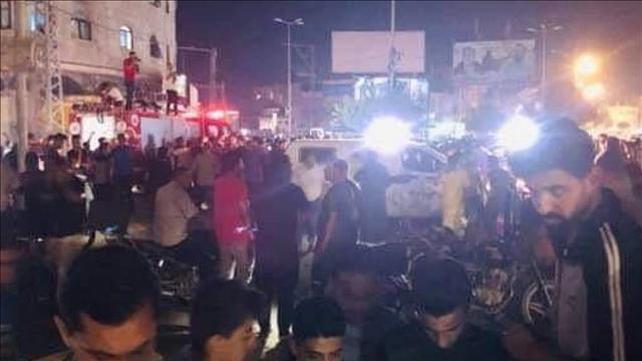 זירת הפיצוץ ליד עמדת המשטרה בעזה, אוגוסט 2019
