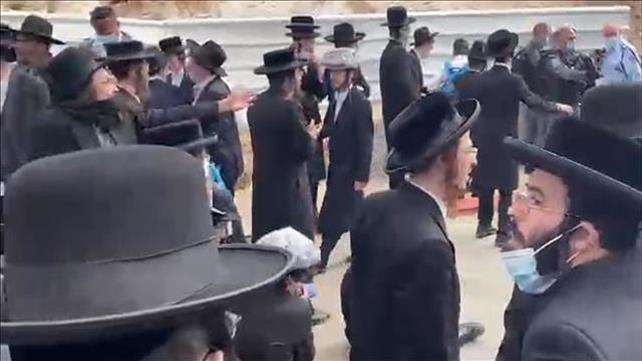 מחאת חרדים נגד הרכבת הקלה בירושלים 16.03.21