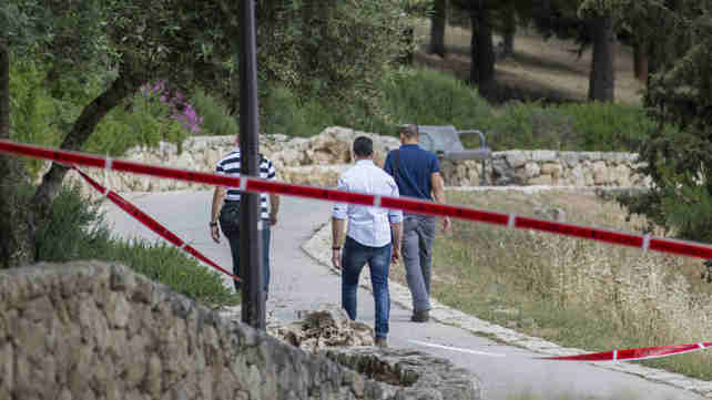 זירת הפיגוע בארמון הנציב