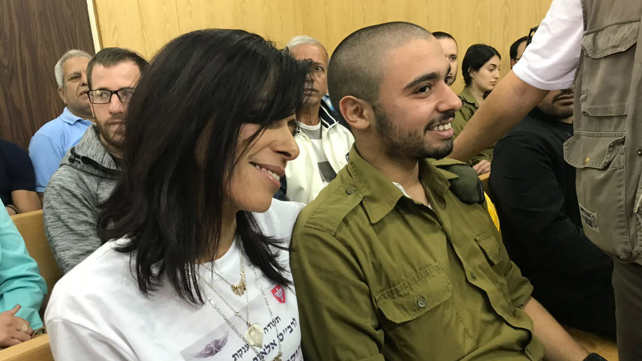 החייל אלאור אזריה בבית הדין הצבאי בקירה