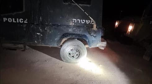 עימות ליד יצהר: צמיגים של רכב מג"ב נוקבו