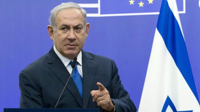 נתניהו במסיבת עיתונאים בבריסל