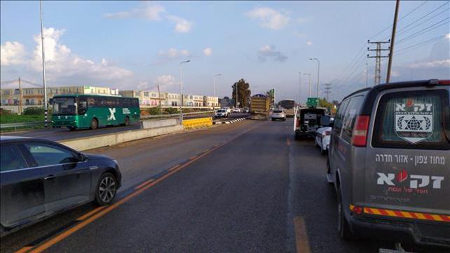 זירת התאונה ליד צומת כרכור