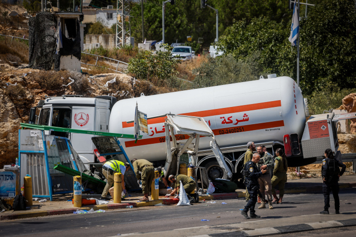 זירת פיגוע הדריסה בגבעת אסף