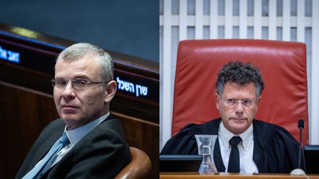 השופט יצחק עמית ושר המשפטים יריב לוין