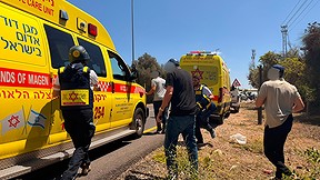 זירת הפיגוע בכביש 5533 סמוך לצור נתן, 7 ביוני 2026