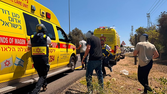 זירת הפיגוע בכביש 5533 סמוך לצור נתן, 7 ביוני 2026