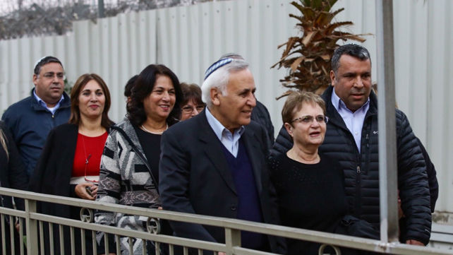 משה קצב לאחר שחרורו מהכלא
