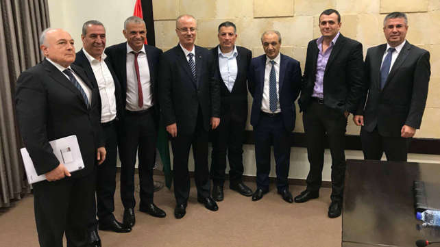 כחלון וחמדאללה בפגישה ברמאללה, באוקטובר