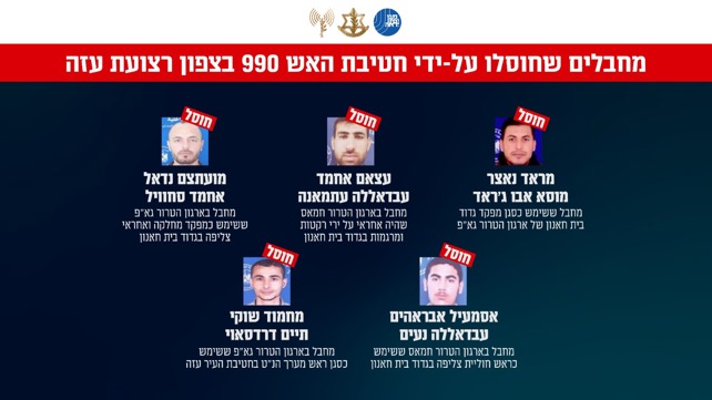 מחבלים מחוסלים שלקחו חלק בטבח 7 באוקטובר