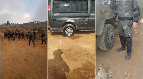 פינוי מאחז סמוך ליצהר: לוחמת מג"ב נפצעה קל מיידוי אבנים של נערי גבעות