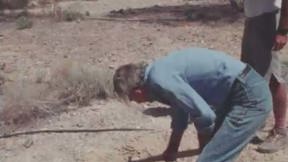 יוסף ספרא בעבודות הכנה להקמת ההתיישבות החדשה בשיזפון. 6.10.1989