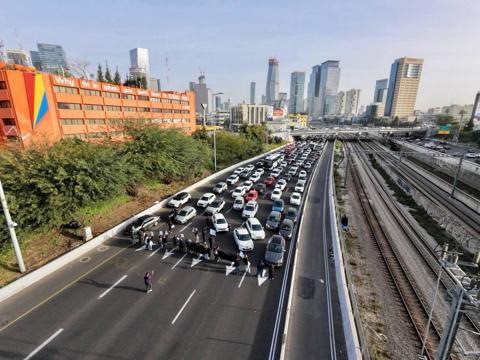 חסימה באיילון דרום, הבוקר