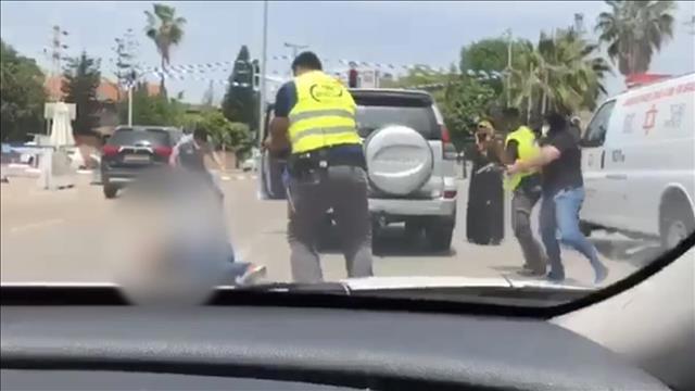 תיעוד מזירת הדקירה בבית החולים תל השומר 13.5.20