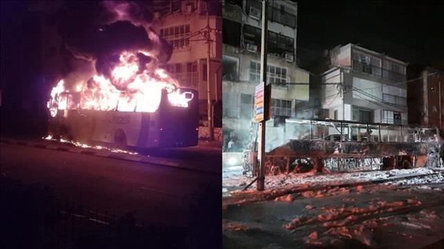 האוטובוס שנשרף בבני ברק 24.01.21