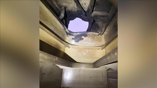 הנזק שנגרם למכלית שהותקה ע"י כטב"ם איראני