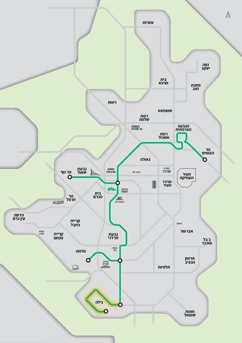 ממש מעבר לפינה: מסלול הקו הירוק של הרכבת הקלה בירושלים