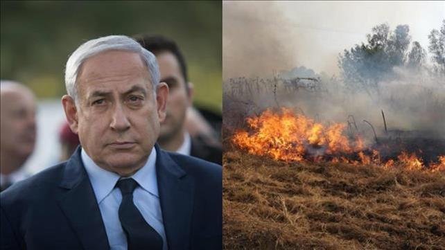 בנימין נתניהו, שריפה בעוטף עזה