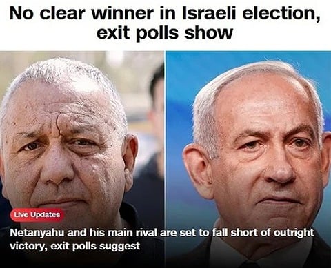 בנימין נתניהו וגדי איזנקוט בעמוד CNN
