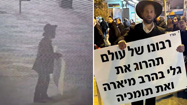 תושב ירושלים מחזיק שלט מסית נגד היועמ"שית