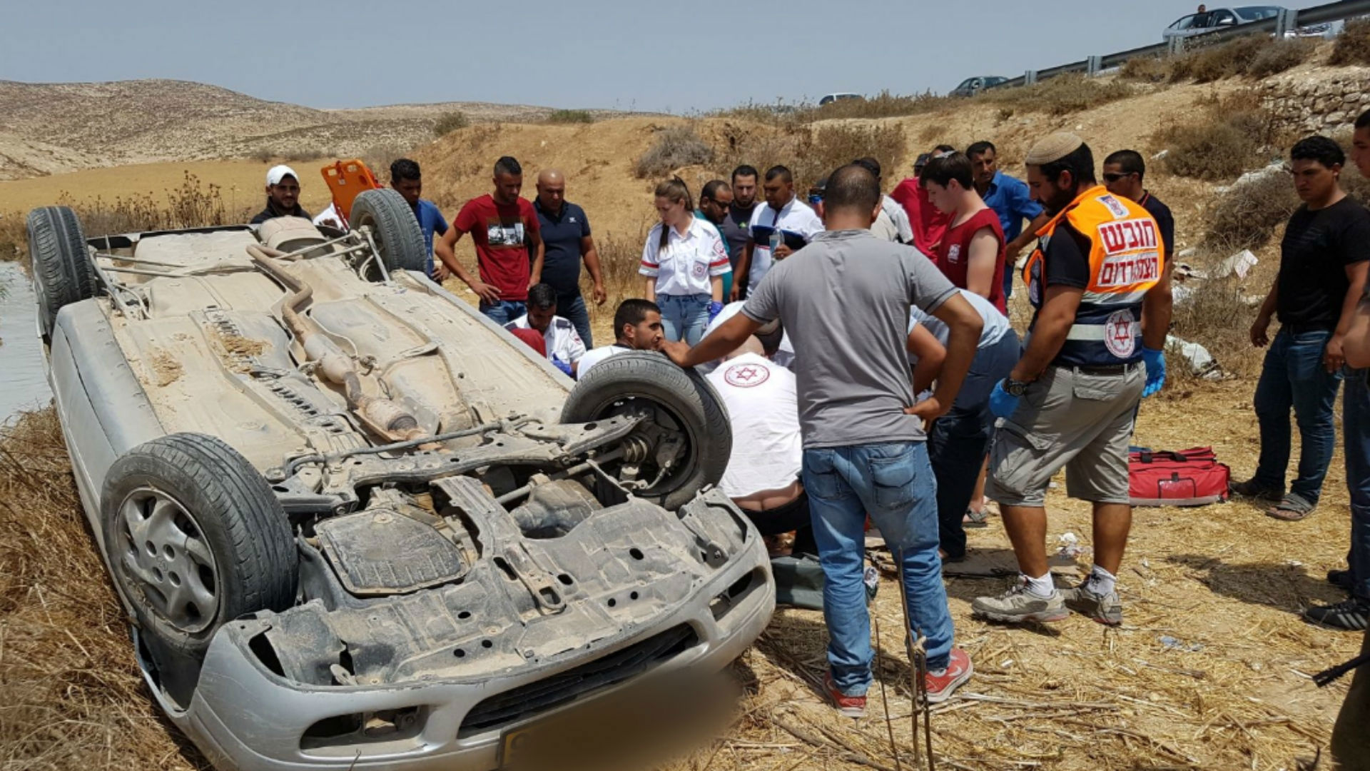זירת התאונה בכביש 60