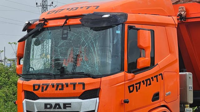 המשאית שנפגעה באזור קריית שמונה